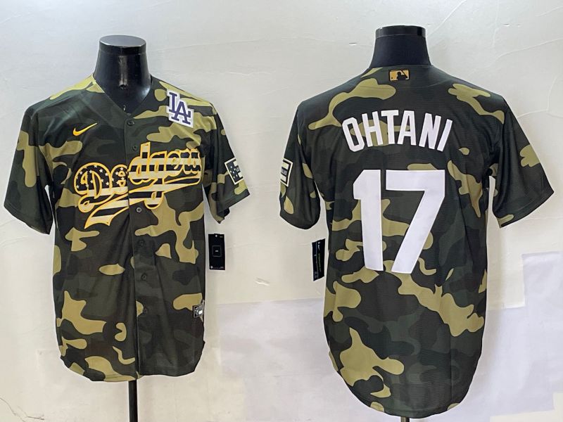 Men Los Angeles Dodgers #17 Ohtani Camo Joint Name 2025 Nike MLB Jersey style 7
